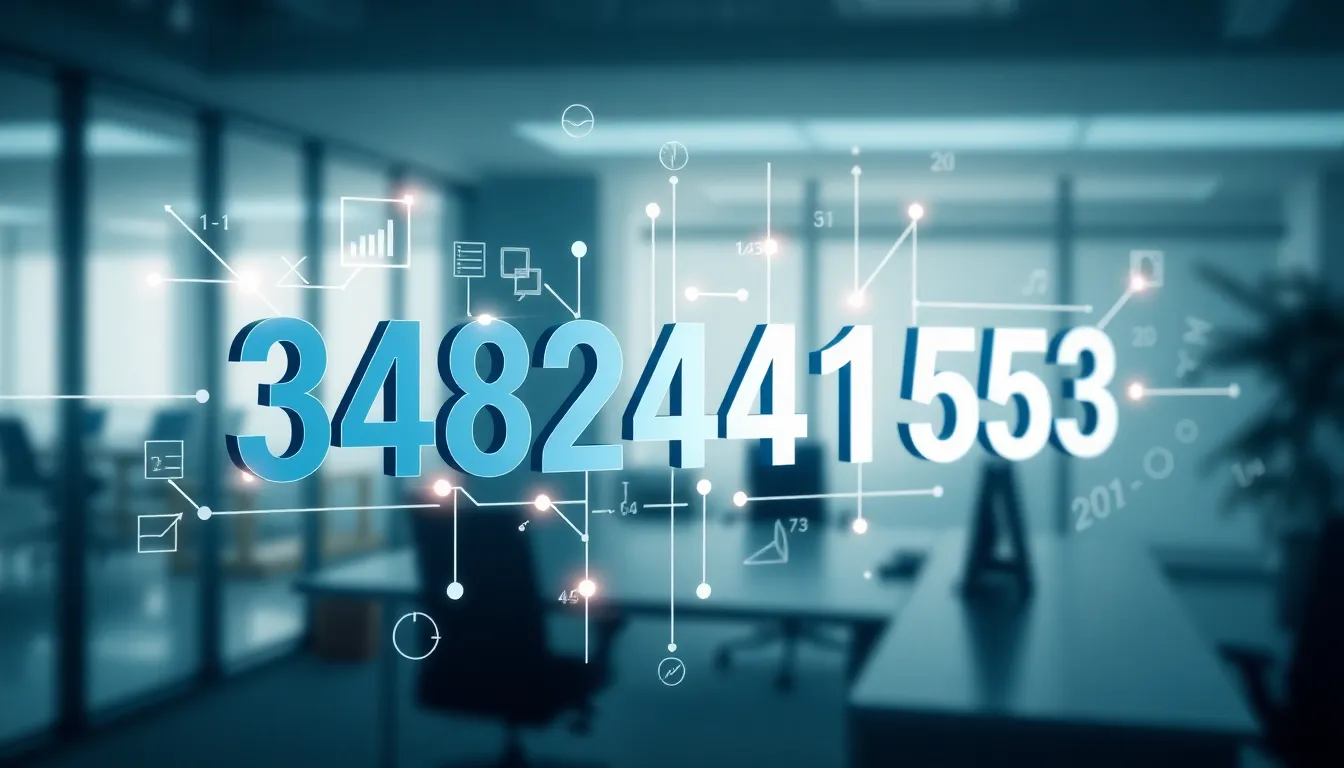 abstract representation of the number 3482421353 in a modern setting.