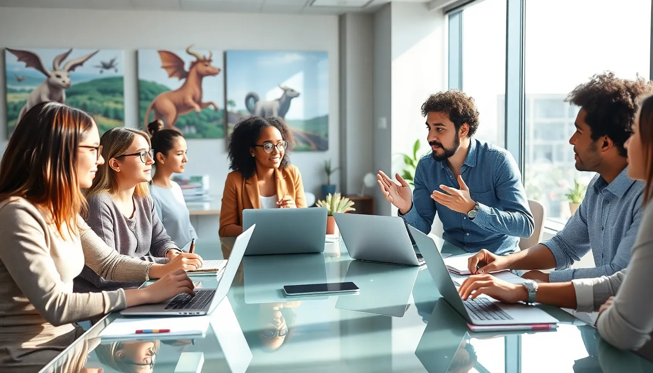 diverse team brainstorming in a modern office about Jeysypotter.
